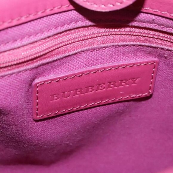 BURBERRY Blue Label Hand Bag Leather Pink Gold - Picture 11 of 15